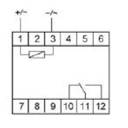 Реле промежуточное PK-1P/Un (монтаж на DIN-рейке 35мм 12В AC/DC 16А перекл.) F&F EA06.001.001