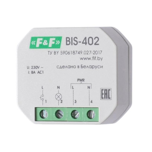 Реле импульсное BIS-402 (для установки в монтажную коробку 230В 8А 1Z IP40) F&F EA01.005.002