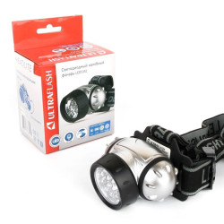 Фонарь налобный LED 5352 14LED 4 режима 3хLR03 металлик Ultraflash 10261