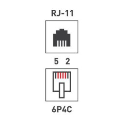 Розетка телефонная 1-м ОП RJ14 (6P4C) кат.3 бел. Rexant 03-0001