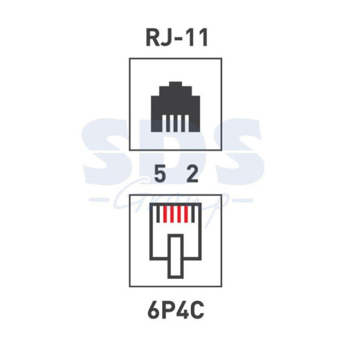 Розетка телефонная 2-м ОП RJ14 (6P4C) кат.3 бел. Rexant 03-0002