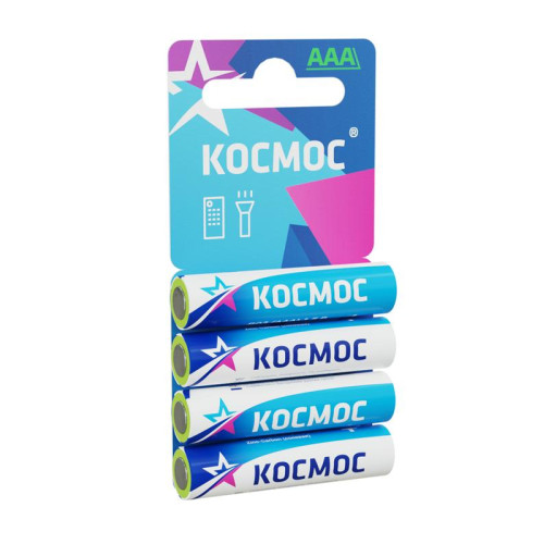 Элемент питания солевой AAA/LR03 4хBL (блист.4шт) КОСМОС KOCR034BL