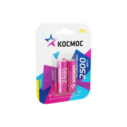 Аккумулятор AA/R6 NI-MN 2500мА.ч BP-2 (блист.2шт) Космос KOCR6NIMH2500MAH2BL