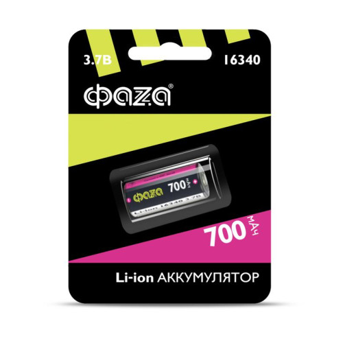 Аккумулятор 16340 3.7В Li-Ion 700мА.ч без платы защиты BL-1 ФАZА 5039087