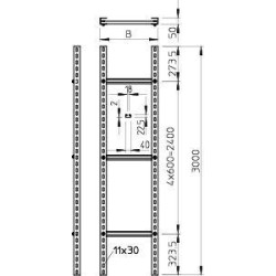 Лоток лестничный 400х50 L3000 сталь SLM 50 C40 4 FT 3000 FS гор. оцинк. OBO 6010482