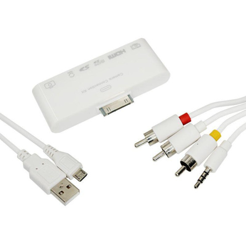 Адаптер AV 6 в 1 для iPhone 4/4S на HDMI USB microSD SD 3.5мм microUSB 40-0103