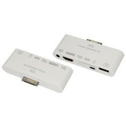 Адаптер AV 6 в 1 для iPhone 4/4S на HDMI USB microSD SD 3.5мм microUSB 40-0103