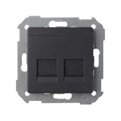 Адаптер на 2 RJ45 коннектора Simon82 графит 82006-38