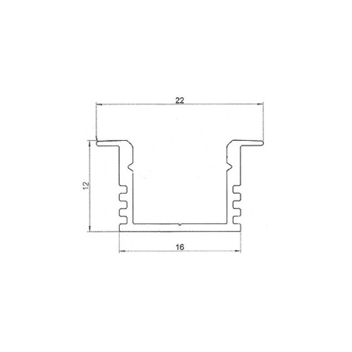 Профиль врезной алюминиевый 2212-2 2м Rexant 146-221