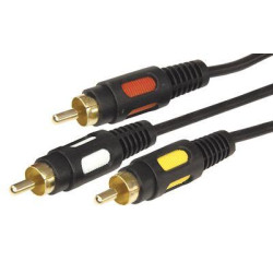 Шнур 3RCA Plug - 3RCA Plug 1.5м (GOLD) (уп.10шт) Rexant 17-0212