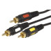 Шнур 3RCA Plug - 3RCA Plug 1.5м (GOLD) (уп.10шт) Rexant 17-0212