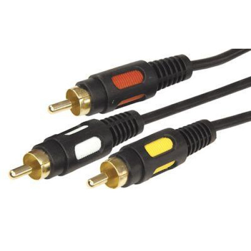 Шнур 3RCA Plug - 3RCA Plug 3м (GOLD) (уп.10шт) Rexant17-0214