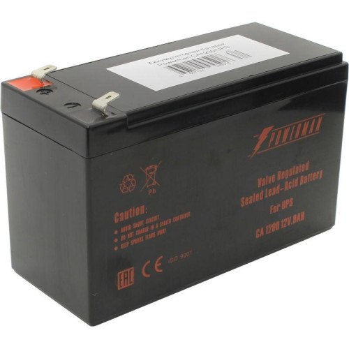 Батарея Battery CA1290 напряжение 12В емкость 9А.ч макс. ток разряда 135А макс. ток заряда 2.7А свинцово-кислотная типа AGM тип клемм F2 Д/Ш/В 151/65/94 2.51кг POWERMAN 1000425503