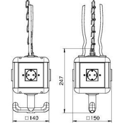 Блок питания 4 розетки 16А/250V VH-4 4SD OBO 6109802