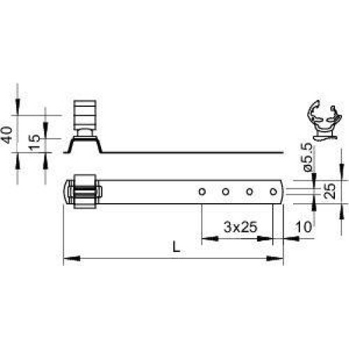 Держатель проволоки d8-10мм для черепичной кровли 157 FK-VA 280 OBO 5215587