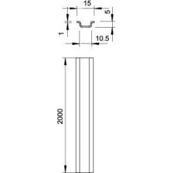 Рейка монтажная 2000х15х5 46277 GTPL (дл.2м) OBO 1115359