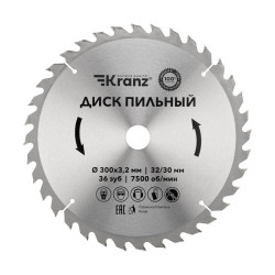 Диск пильный 300мм х36зуб х32/30мм Kranz KR-92-0132