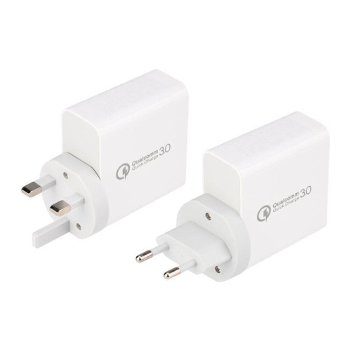 Устройство зарядное сетевое 2xUSB+USB Type-С переходник + адаптер 48Вт бел. Rexant 18-2214