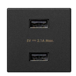 Устройство зарядное 2хUSB К45 5В 2.1А графит Simon K126E-14