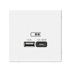 Розетка USB ArtGallery тип A+C 45Вт QC PD высокоскор. ЗУ механизм лотос SE GAL001329