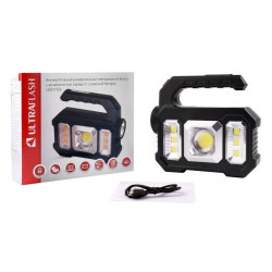 Фонарь аккумуляторный LED51526 4В 1LED+COB+6xSMD 3Вт 4 реж. Micro USB черн. (бокс) Ultraflash 15194