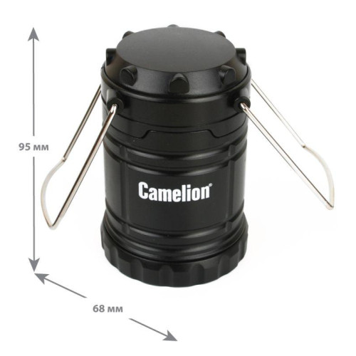Фонарь кемпинговый LED5632 3COB LED элементы питания 3хAAA/R03 (не в компл.) пластик. черн. (кор) Camelion 13368
