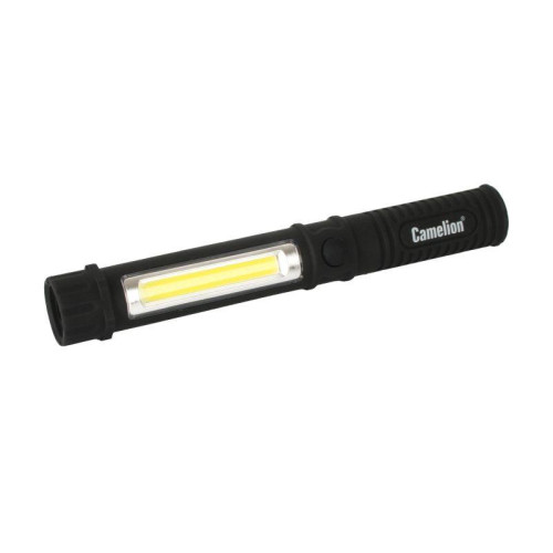 Фонарь-ручка LED51521 COB LED + 1Вт LED 3хR03 магнит клипса пластик. черн. (блист.) Camelion 13361