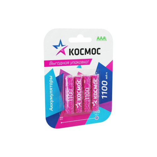 Аккумулятор AAA/LR03 Ni-MH 1100мА.ч (блист.4шт) КОСМОС KOCR03NIMH1100mAh4BL