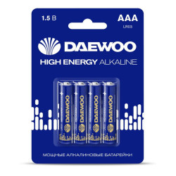 Элемент питания алкалиновый AAA/LR03 1.5В High Energy Alkaline 2021 BL-4 (уп.4шт) DAEWOO 5030381