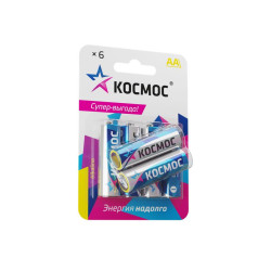 Элемент питания алкалиновый AA/LR6 BP-6 (блист.6шт) КОСМОС KOCLR6BL6