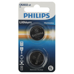 Элемент питания литиевый CR2032 (блист. 2шт) Philips Б0062716