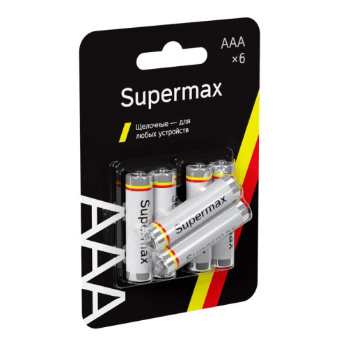 Элемент питания алкалиновый AAA/LR03 6хBL (блист.6шт) SuperMax SUPLR03BL6