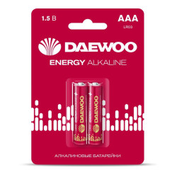 Элемент питания алкалиновый AAA/LR03 1.5В Energy Alkaline 2021 BL-2 (уп.2шт) DAEWOO 5029873