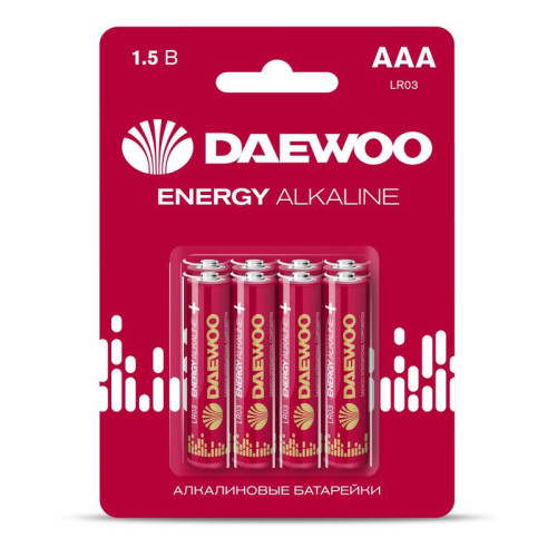 Элемент питания алкалиновый AAA/LR03 1.5В Energy Alkaline 2021 BL-8 (уп.8шт) DAEWOO 5031111