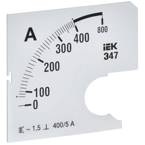 Шкала сменная для амперметра Э47 400/5А-1.5 72х72мм IEK IPA10D-SC-0400