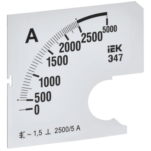 Шкала сменная для амперметра Э47 2500/5А-1.5 72х72мм IEK IPA10D-SC-2500