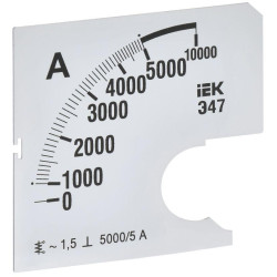Шкала сменная для амперметра Э47 5000/5А-1.5 72х72мм IEK IPA10D-SC-5000