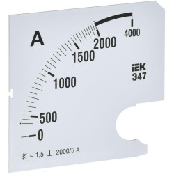 Шкала сменная для амперметра Э47 2000/5А-1.5 96х96мм IEK IPA20D-SC-2000