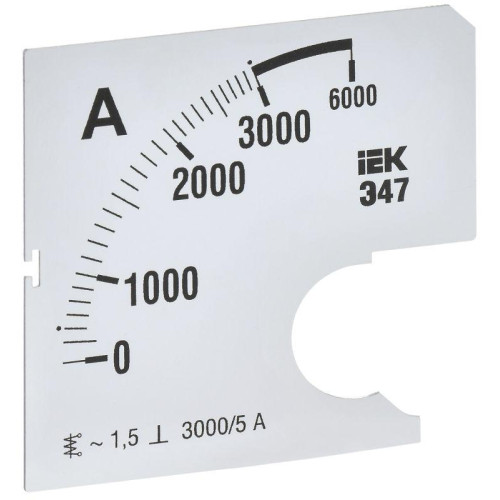Шкала сменная для амперметра Э47 3000/5А-1.5 72х72мм IEK IPA10D-SC-3000