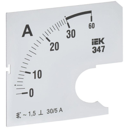 Шкала сменная для амперметра Э47 30/5А-1.5 72х72мм IEK IPA10D-SC-0030
