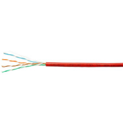 Кабель витая пара U/UTP кат.5E 4х2х24AWG solid PVC нг(А)-LS UTP-4P-Cat.5e-SOLID-RD красн. (уп.305м) Cabeus 7249c