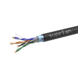 Кабель витая пара F/UTP кат.5E 4х2х24AWG solid Cu PE Out. Median 305м (м) SUPRLAN 01-1034-1