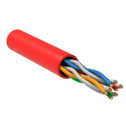 Кабель витая пара U/UTP кат.5E 4х2х24AWG solid LSZH красн. (уп.305м) ITK LC1-C5E04-124