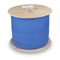 Кабель витая пара S/FTP кат.8 4х2х23AWG solid LSZH нг(А)-HF SSTP-4P-Cat.8-SOLID-IN-LSZH-BL син. (уп.305м) Cabeus 7750c