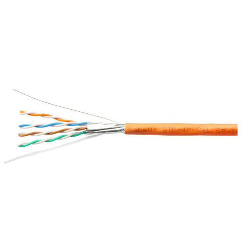 Кабель витая пара U/FTP кат.6a 4х2х23AWG solid LSZH нг(А)-HF STP-4P-Cat.6a-SOLID-IN-LSZH оранж. (уп.305м) Cabeus 7197c