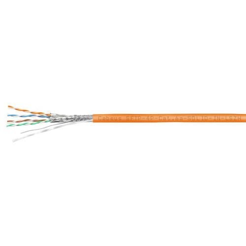 Кабель витая пара S/FTP кат.6a 4х2х23AWG solid LSZH нг(А)-HF SFTP-4P-Cat.6a-SOLID-IN-LSZH оранж. (уп.305м) Cabeus 7468c