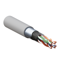 Кабель витая пара F/UTP кат.5E 4 пары 24 AWG solid PVC сер. TERACOM PRO EKF TRP-5EFTP-04PVC-GY-IN3