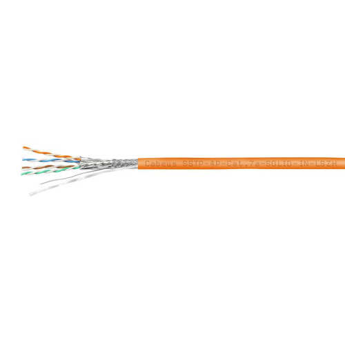 Кабель витая пара S/FTP кат.7a 4х2х23AWG solid LSZH нг(А)-HF SSTP-4P-Cat.7a-SOLID-IN-LSZH оранж. (уп.305м) Cabeus 7639c