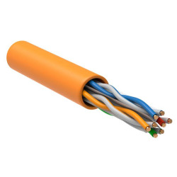 Кабель витая пара U/UTP кат.6 4х2х23AWG solid LSZH оранж. (305м) (м) ITK LC1-C604-127