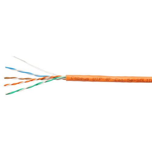 Кабель витая пара U/UTP кат.5E 4х2х24AWG solid LSZH нг(А)-HF UTP-4P-Cat.5e-SOLID-LSZH-LIGHT (уп.305м) Cabeus 9996c